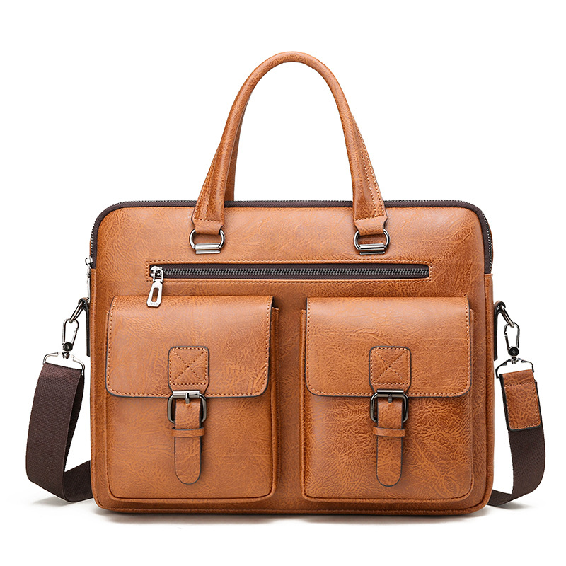 Leather Briefcase - Borsa da uomo d'affari di marca