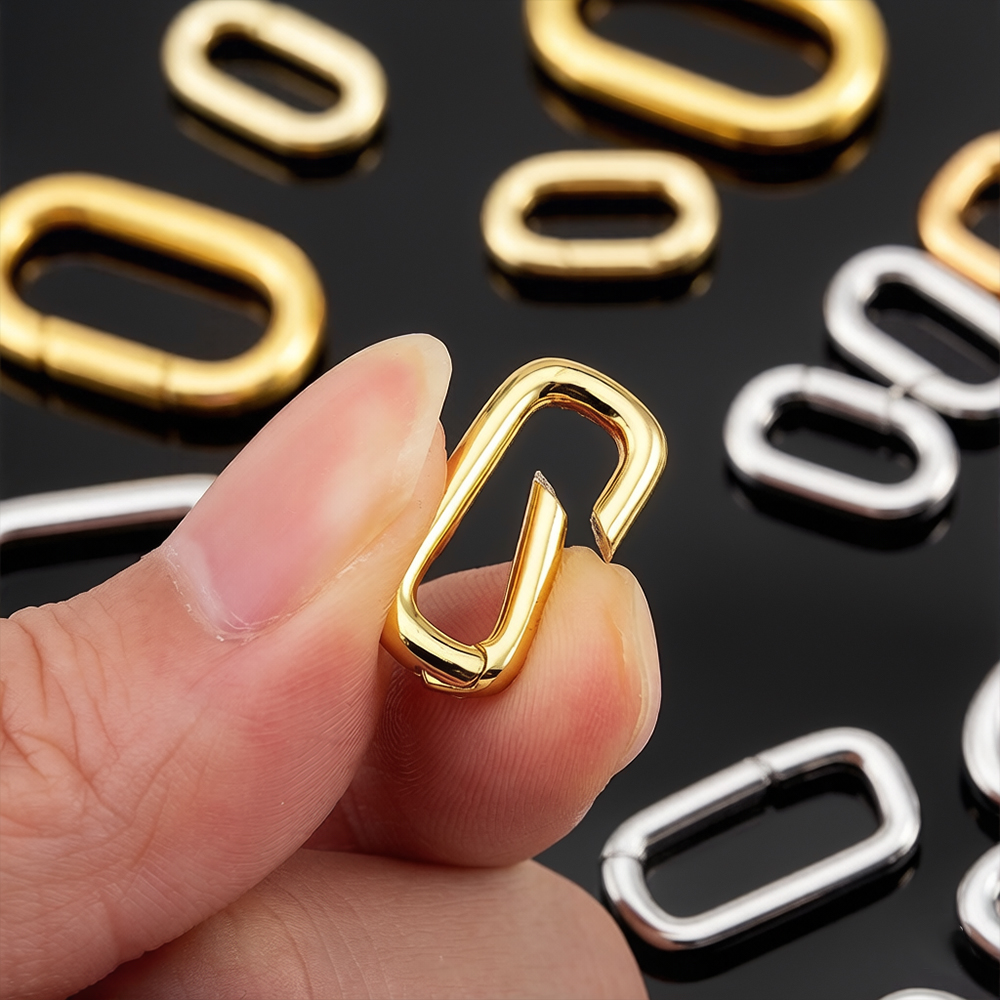 Gold Plated Jewelry - 2 pz. Chiusure a Moschettone Ovali